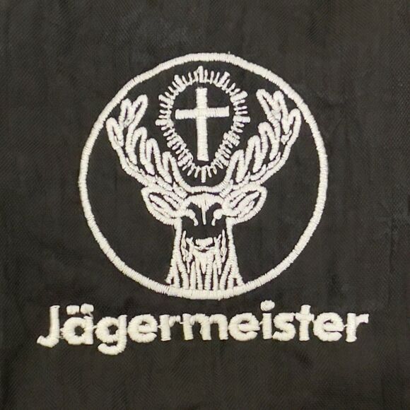 Vtg Jagermeister Bomber Jacket Logo Black Nylon K-Products Made In USA Men M EUC - Picture 4 of 11